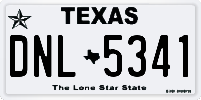 TX license plate DNL5341
