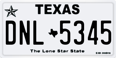 TX license plate DNL5345