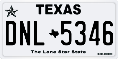 TX license plate DNL5346