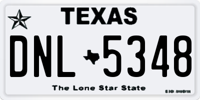 TX license plate DNL5348