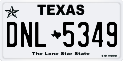 TX license plate DNL5349