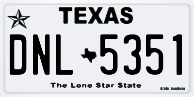 TX license plate DNL5351