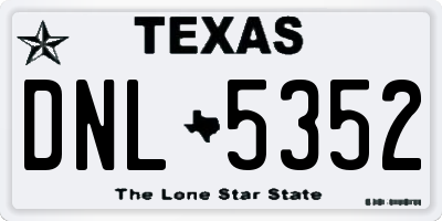 TX license plate DNL5352