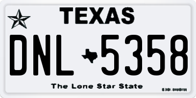 TX license plate DNL5358
