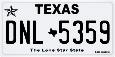 TX license plate DNL5359