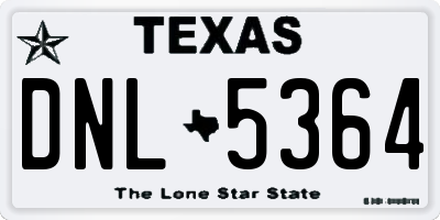 TX license plate DNL5364