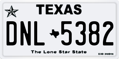 TX license plate DNL5382