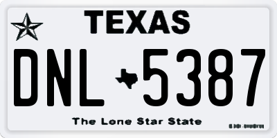 TX license plate DNL5387