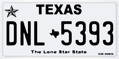 TX license plate DNL5393