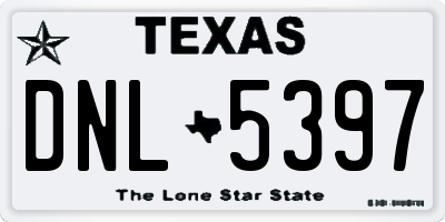TX license plate DNL5397