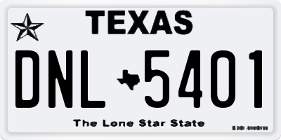 TX license plate DNL5401