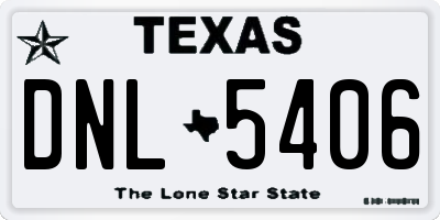 TX license plate DNL5406