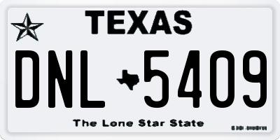 TX license plate DNL5409