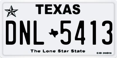 TX license plate DNL5413