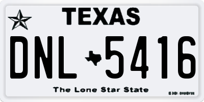 TX license plate DNL5416