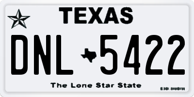 TX license plate DNL5422