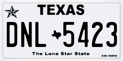 TX license plate DNL5423