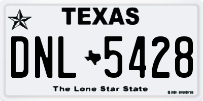 TX license plate DNL5428