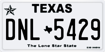 TX license plate DNL5429