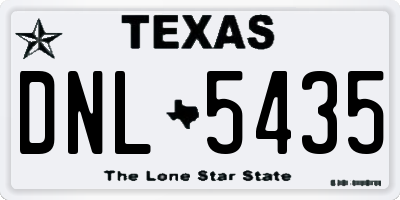 TX license plate DNL5435