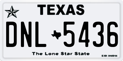 TX license plate DNL5436