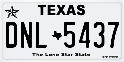 TX license plate DNL5437