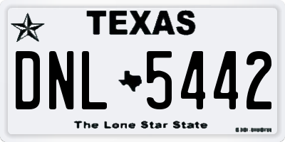 TX license plate DNL5442