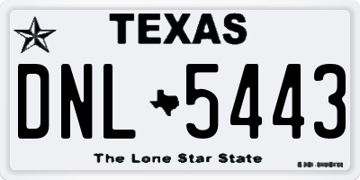TX license plate DNL5443