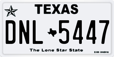 TX license plate DNL5447