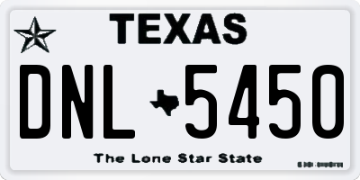 TX license plate DNL5450