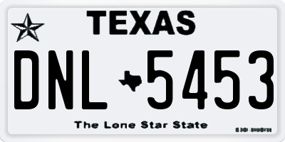 TX license plate DNL5453