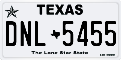 TX license plate DNL5455