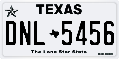 TX license plate DNL5456