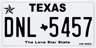 TX license plate DNL5457