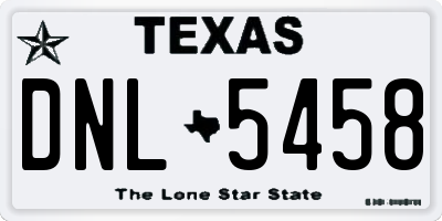 TX license plate DNL5458