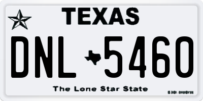 TX license plate DNL5460