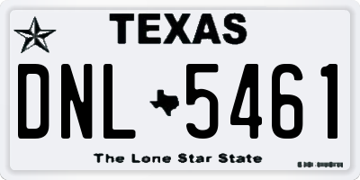 TX license plate DNL5461