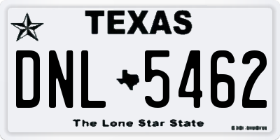 TX license plate DNL5462