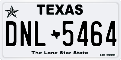 TX license plate DNL5464