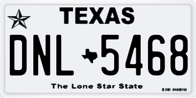 TX license plate DNL5468