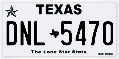 TX license plate DNL5470