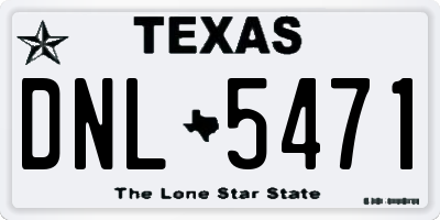 TX license plate DNL5471
