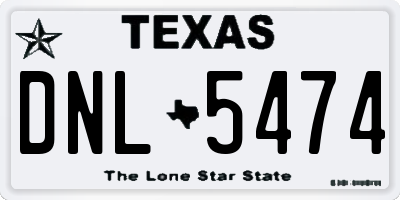 TX license plate DNL5474
