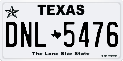 TX license plate DNL5476