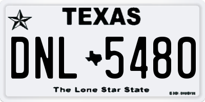 TX license plate DNL5480