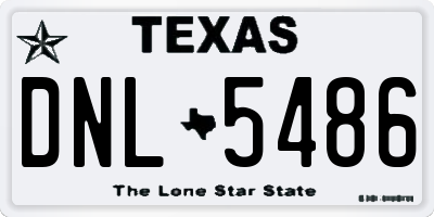 TX license plate DNL5486