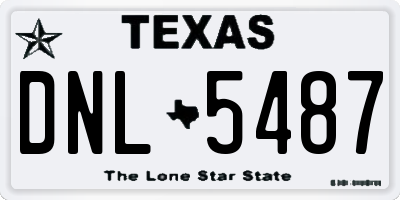 TX license plate DNL5487