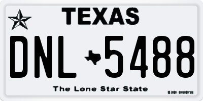 TX license plate DNL5488