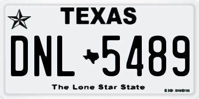 TX license plate DNL5489