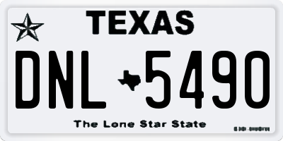 TX license plate DNL5490